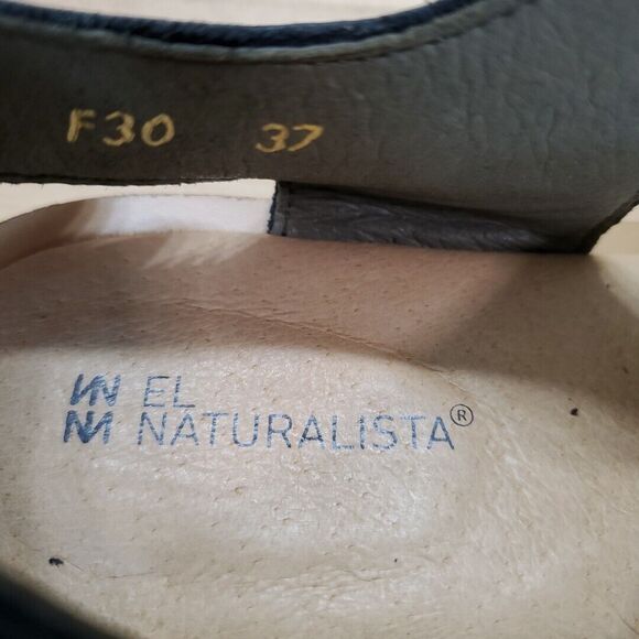 El Naturalista Women's 7/37 Tulip NF30 Ankle Strap Sandal Open Toe Leather Black - Picture 12 of 13